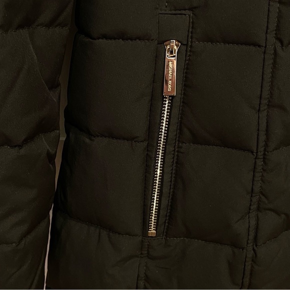 Michael Kors Black Down Puffer Fur Trim Hooded Parka Jacket - Picture 4 of 14